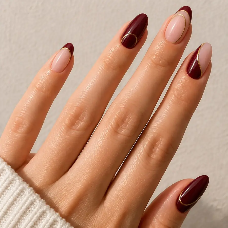 Una mano con un diseño de uñas generado por Zelnail